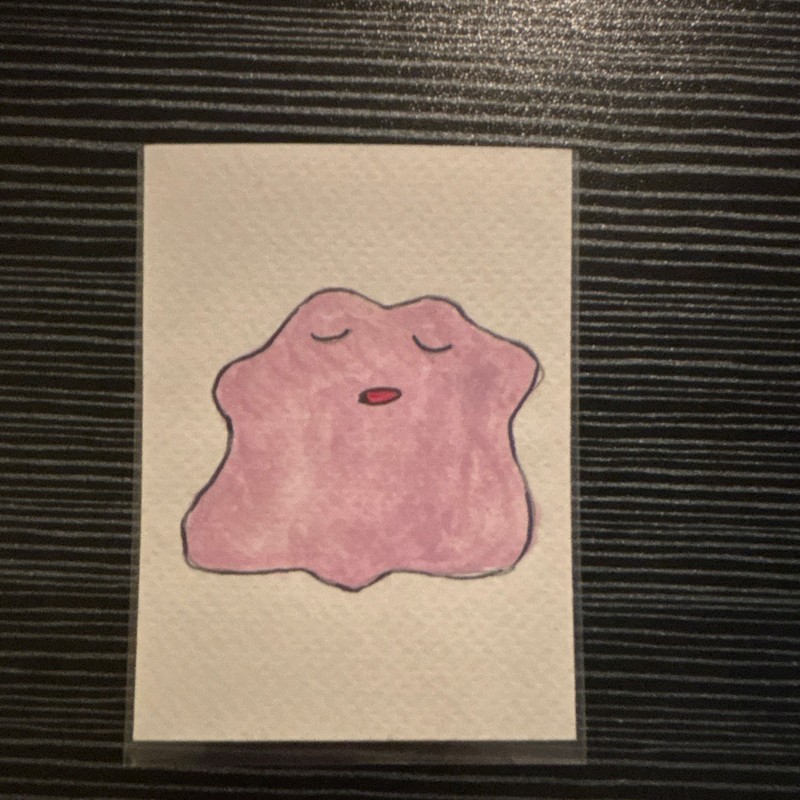 L "Sleepy Ditto" Signed ACEO Original Watercolor on Paper, Unframed