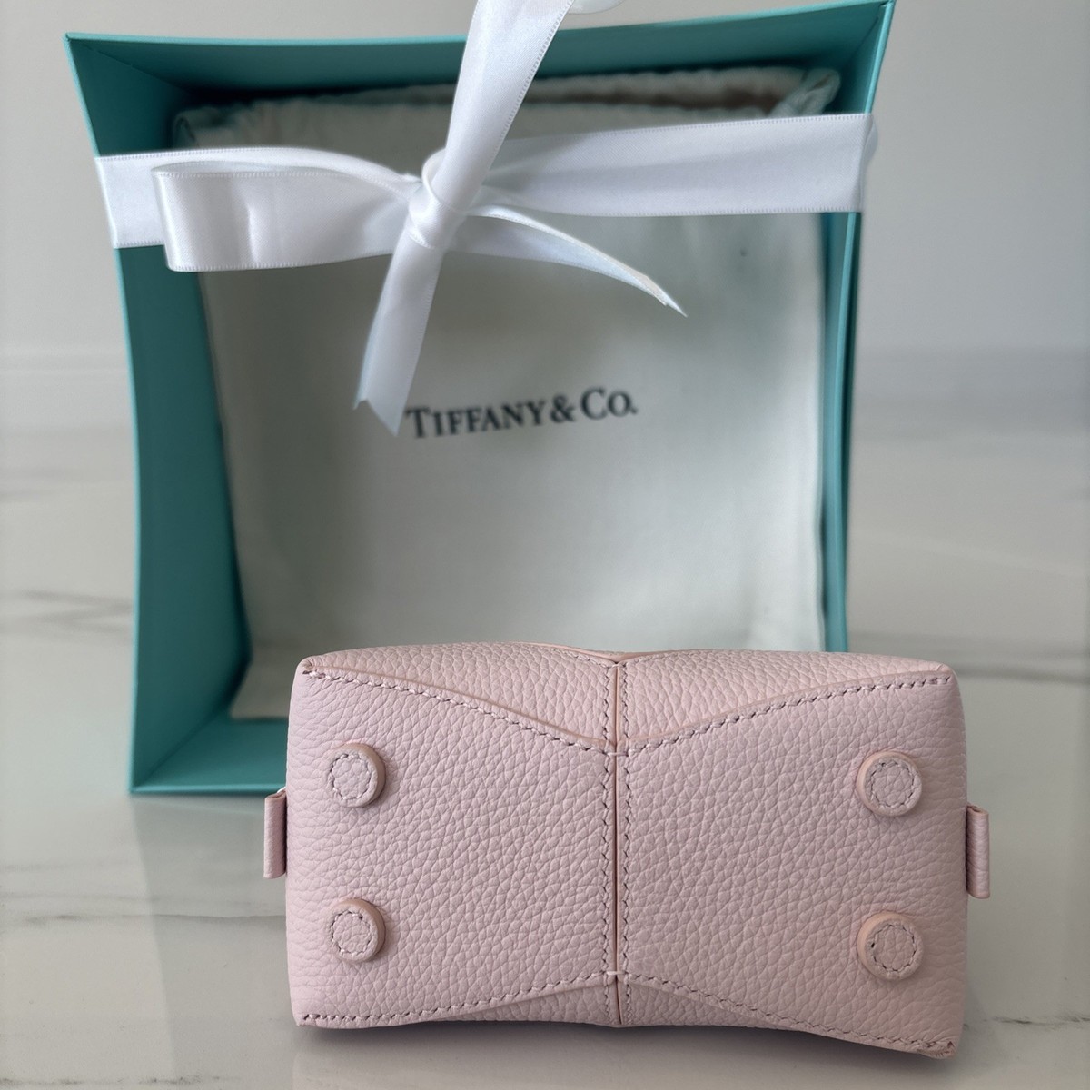 Tiffany & Co Pink Leather Return to Mini Heart Crossbody Tote Bag