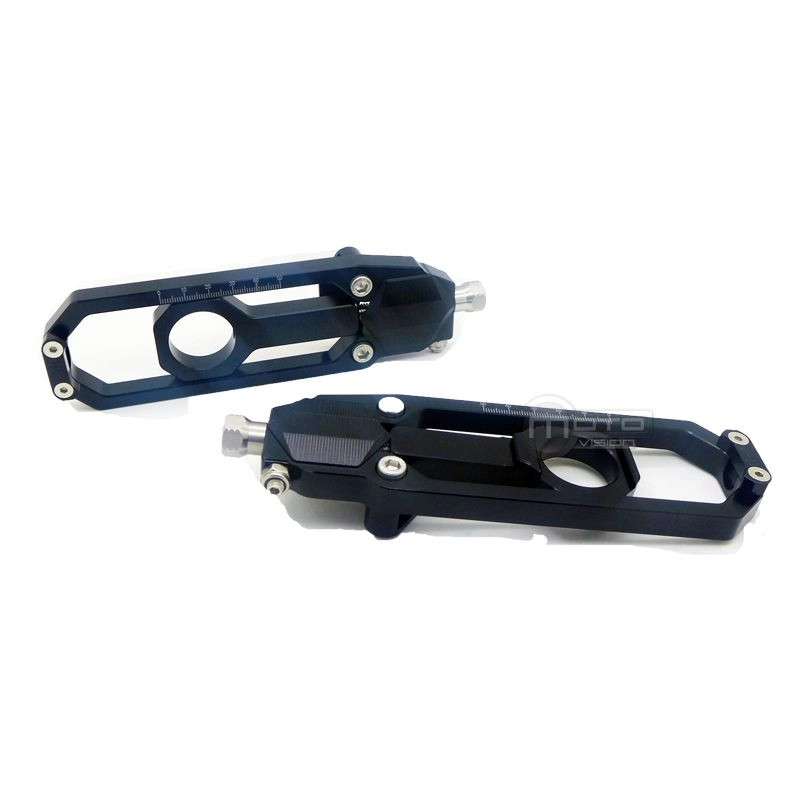 Tendeurs de chaine Kalyosa noir pour moto Kawasaki ZX6R 2005-2014 en aluminium CNC