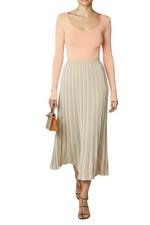 Zimmermann Illuminate Moulin Skirt | Knitted, Midi, Stripe, Pink/Cream, Pastels