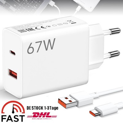 67W Xiaomi Schnell Ladegerät Netzteil 6A USB-C Kabel Redmi Note 13 12 Pro 11