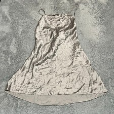 Victoria's Secret Dress Womens Large Silk Slip Silver Gray Mini Tank