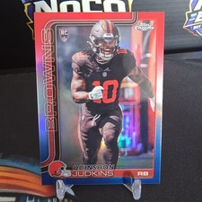 2025 Topps Chrome  Quinshon Judkins Red White Blue  Refractor RC #325 BROWNS