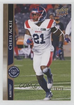 2021 Upper Deck CFL Gold 16/50 Chris Ackie #76 o1h