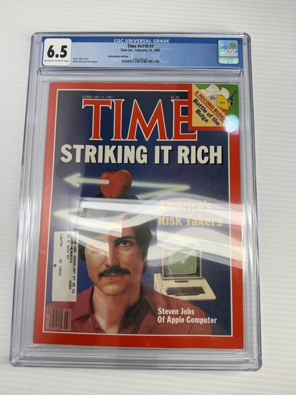 Steve Jobs Feb 1982 1st cover TIME MAGAZINE America's Risk Takers APPLE CGC 6.5