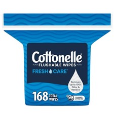 Gentle Flushable Wipes for Adults, 168 Wipes, Refreshing Clean