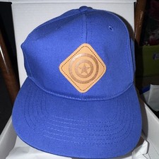 Captain America Hat Cap Snap Back Blue Patch Marvel Comic One Size