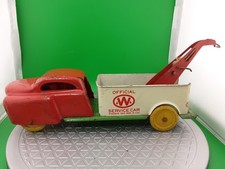 Vintage 1940s Wyandotte Pressed Steel Official Service Car Wrecker Tow Truck Toy