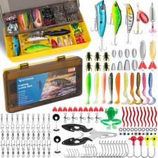 Fishing Lures, 144Pcs Tackle Box Included Crankbaits, Spoon, Hooks, Jigs, Wei...