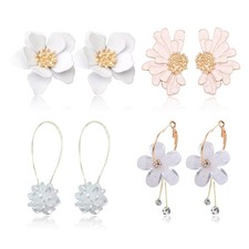 Flower Earrings for Women Floral Spring Earrings Sunflower Daisy Statement Flowe