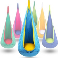 Kids Pod Swing Seat, Hanging Hammock Chair with Inflatable Pillow, Sensory Swing