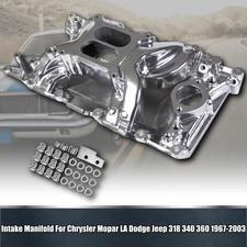 Mopar Chrysler Dodge Sb 318 340 360 Midrise Aluminum Intake Manifold Polished Mopar Chrysler Dodge Sb 318 340 360 Midrise Aluminum Intake Manifold Polished