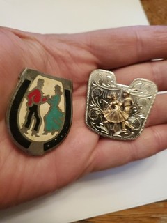 2 diapositive cravatta ballerina quadrata Bolo ferro di cavallo fortunato abbigliamento western sciarpa cowboy scivolo