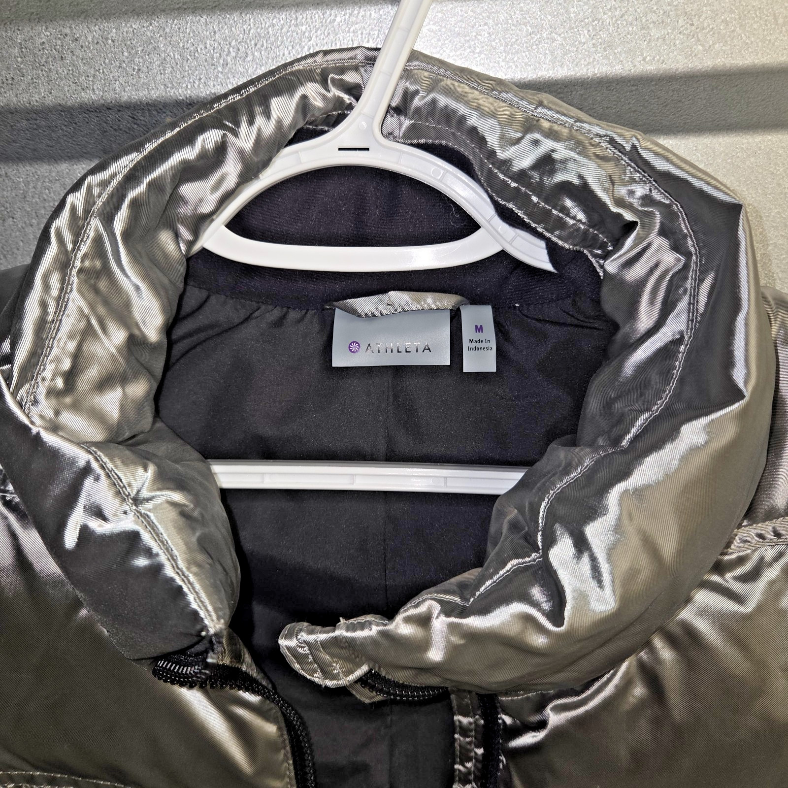 Athleta Medium Vest Responsible Silver Metallic P… - image 5