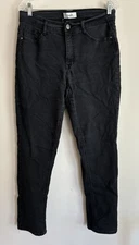 Angels Forever Young Women's Solid Black Super Stretch Cotton Straight Jeans 12