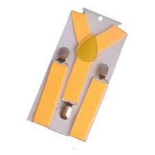 Boys Girls Child Kids Dark Yellow Clip on Y Back Elastic Suspenders, USA