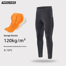 Men's Winter Cycling Pants with Sponge Pad Warm Comfortable Long Tights