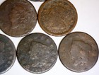 6 x Large Cent 1817 + US Copper Coins Coronet Head & Braided Hair 6 Coin LOT  NR — photo 4