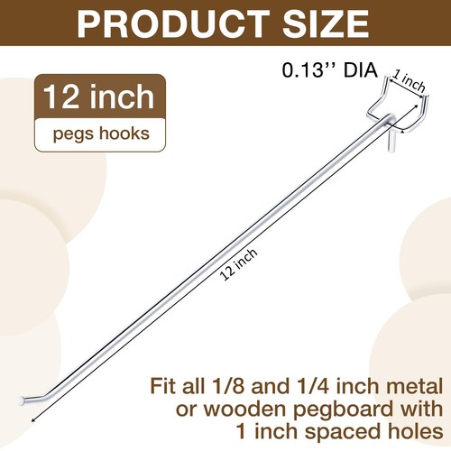 10pcs Peg Board Shelving Hooks PegBoard Display Hooks For Wall - View #7