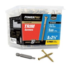 Power Pro 48637 Trim Screws, #8 x 2-1/2, All Purpose Wood, Deck, Composite, and