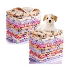 Chumia 40 Pcs Blankets Soft Fluffy Fleece Washable Pet Dog Sleep mat Paw Prin...