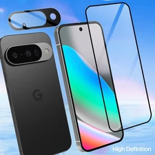 For Google Pixel 9a 10 Pro 8 Tempered Glass Screen & Camera Lens Protector Cover