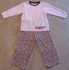 Girl's Pajama Set Size 3T-Carter's. Pink ,Kitten with Leopard Print Pants