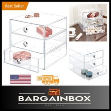 BPA-Free Clear 3-Drawer Vanity Organizer - Perfect for Makeup  Accessories