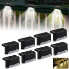 4/8PCS LED Solar Powered Fence Wall Lights Garden Lamp Step Path Decking Outdoor