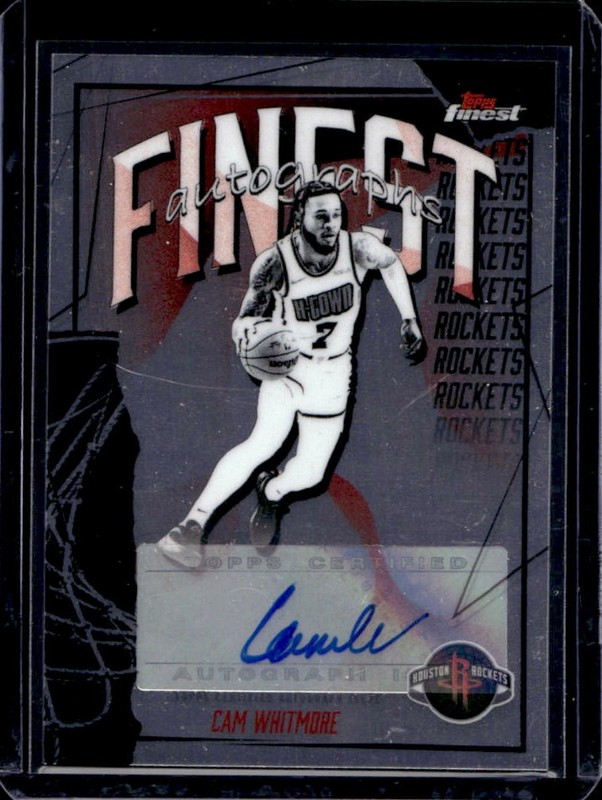 2025-26 Topps Finest Cam Whitmore Auto Autograph #FAU-CW Rockets