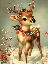 Christmas Deer Diamond Art Kits for Adults 12x16Inch Christmas Diamond Painting