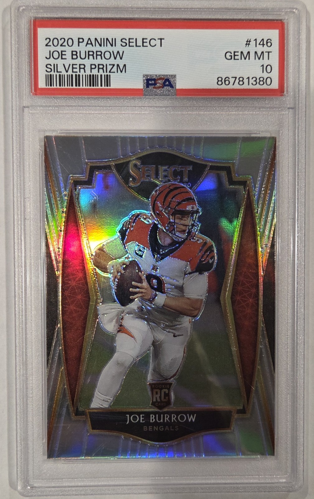 2020 Panini Select Silver Prizm Joe Burrow RC #146 PSA 10 GEM MT