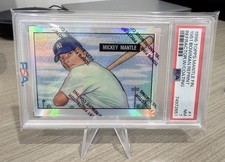 1996 Topps Mickey Mantle Finest Refractor with Coating #1 Bowman Reprint PSA 7