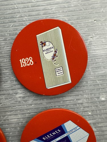 vintage KLEENEX TISSUES 1924-1968 Advertising 3” PINBACK BUTTON SET/8 - Picture 3 of 16