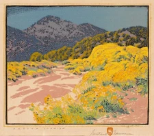 Gustave Baumann : Arroyo Chamisa : 1927 : Archival Quality Art Print 17x22