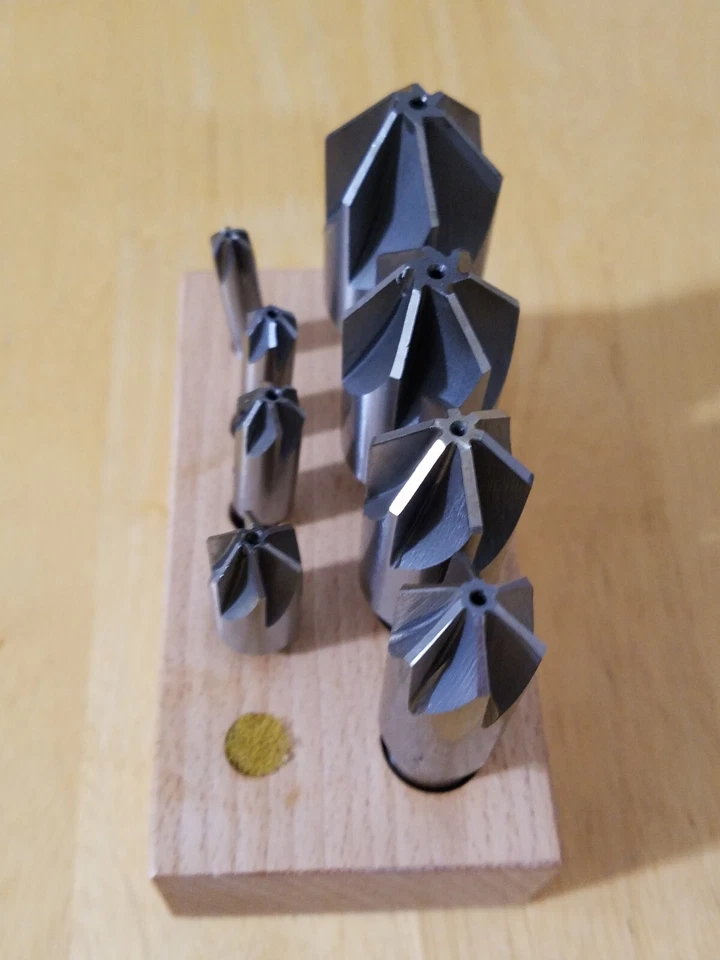 90 Degree HSS Countersink 8 Piece Set 6 Flute 1/4"-1" - 206-201 - Image 2 of 3