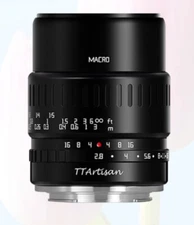 TTartisan 40mm F2.8 Macro Manual Lens F/M4/3/Sony E/Canon EFM/Nikon Z/Fujifilm X