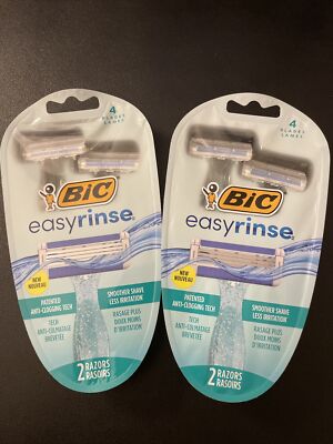 2x BIC Easy Rinse Women's Disposable 4-Blade Razors New
