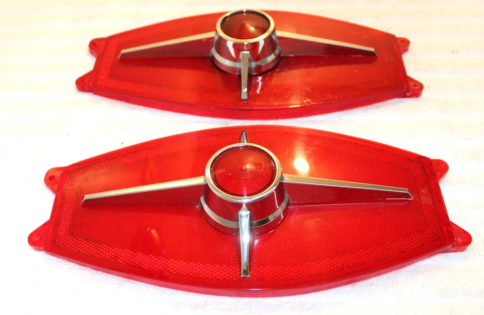 1965 Ford Ranch Wagon Country Sedan Country Squire NOS L+R REAR TAIL LAMP LENSES - Image 3 of 4