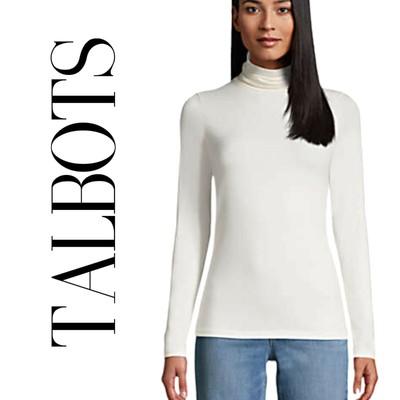TALBOTS EGYPTIAN COTTON MOCK TURTLENECK 