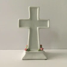 First Communion Christening Baptism Confirmation Easter White Ceramic Gift Cross