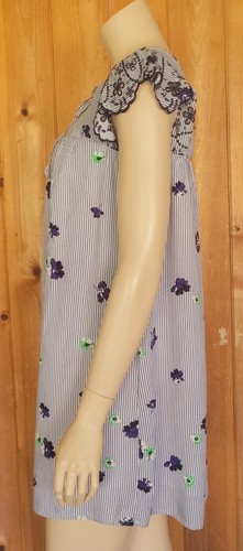 Old Navy Floral Striped Spring Summer Dress Size XS / TP Lined ~100% Cotton - Picture 9 of 22