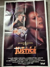 SWIFT JUSTICE  (VIDEO DEALER  40 X 27 POSTER!, 1980S) CINDY ROME, JON GREENE