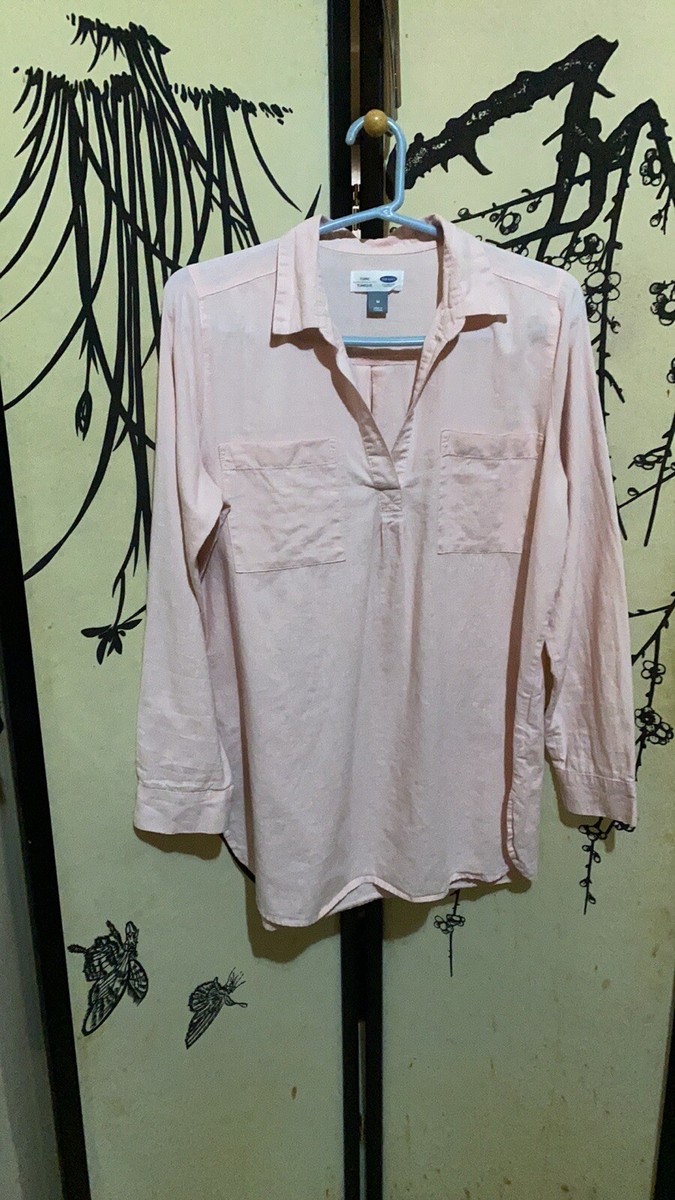 Old Navy Women's Pale Pink Linen/Cotton Blend Tunic Dress W/Pockets | eBay