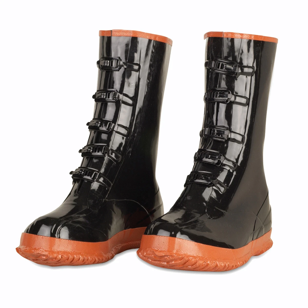BLACK 5 BUCKLE RUBBER OVER SHOE WATERPROOF MUD FISHING HUNTING FARMING BOOTS