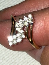 Diamond Waterfall Gold Ring