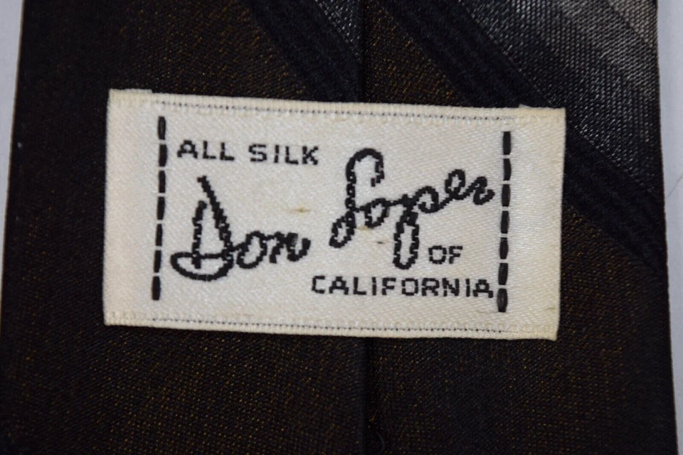 Neck Tie VTG Don Loper California 50s Burnt Orange Ombre Stripe Silk 55 x 3" - Image 3 of 4