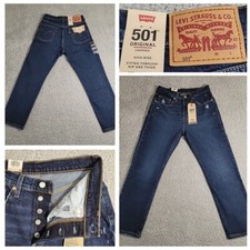 New Levi's 501 Original Cropped High Rise Straight Blue Jeans Women's 27x26 NWT