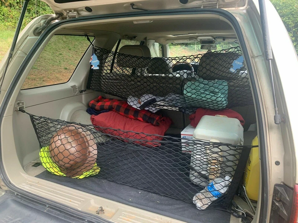 2 redes de carga sobre maletero trasero para INFINITI QX4 97-03 NISSAN PATHFINDER 96-04 Foto 2 de 4