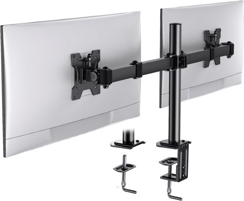 Montaje de monitor doble rotación de alta resistencia de hasta 30 pulgadas, con altura ajustable - Imagen 1 de 12